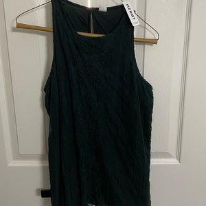 Hunter Green with Lace detail.